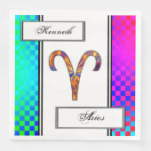 Aries Zodiac Symbol Element von Kenneth Yoncich Serviette (Vorderseite)
