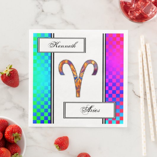 Aries Zodiac Symbol Element von Kenneth Yoncich Serviette (Beispiel)