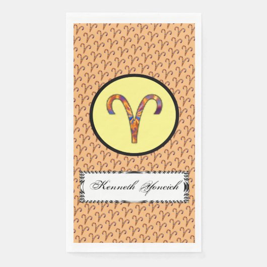 Aries Zodiac Symbol Element von Kenneth Yoncich Serviette (Vorderseite)