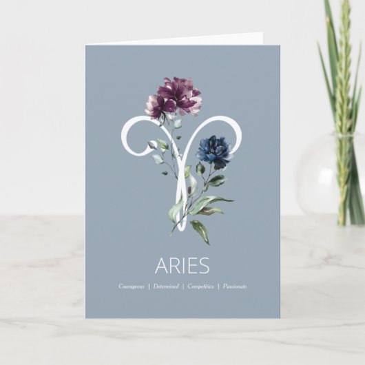 Aries Zodiac Symbol Geburtstagskarte Karte (Vorderseite)