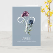 Aries Zodiac Symbol Geburtstagskarte Karte (Gelbe Blume)