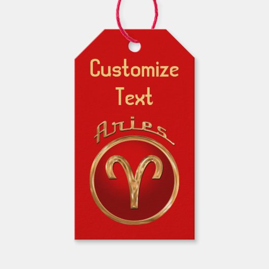 Aries Zodiac Symbol Geschenkanhänger (Vorderseite)