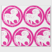Aries Zodiac Symbol Grunge Pink Ram Astrologie Geschenkpapier (Flach)