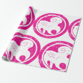 Aries Zodiac Symbol Grunge Pink Ram Astrologie Geschenkpapier (Ungerollt)