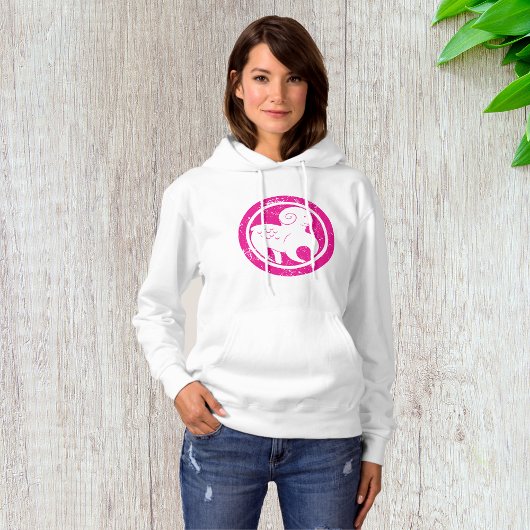 Aries Zodiac Symbol Grunge Pink Ram Astrologie Hoodie