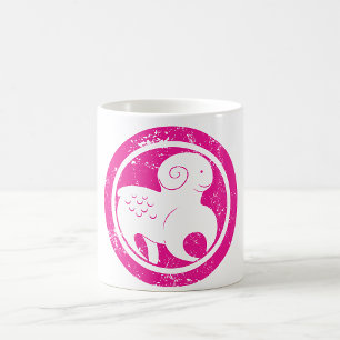 Aries Zodiac Symbol Grunge Pink Ram Astrologie Kaffeetasse