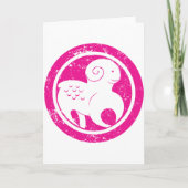 Aries Zodiac Symbol Grunge Pink Ram Astrologie Karte (Vorderseite)