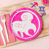 Aries Zodiac Symbol Grunge Pink Ram Astrologie Pappteller