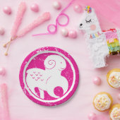 Aries Zodiac Symbol Grunge Pink Ram Astrologie Pappteller (Party)