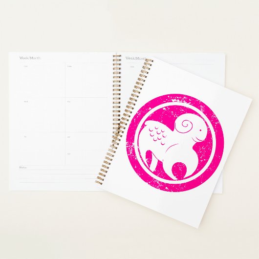 Aries Zodiac Symbol Grunge Pink Ram Astrologie Planer