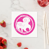 Aries Zodiac Symbol Grunge Pink Ram Astrologie Serviette (Beispiel)