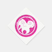 Aries Zodiac Symbol Grunge Pink Ram Astrologie Serviette (Ecke)
