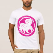 Aries Zodiac Symbol Grunge Pink Ram Astrologie T-Shirt (Vorderseite)