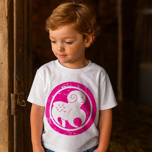 Aries Zodiac Symbol Grunge Pink Ram Astrologie T-Shirt