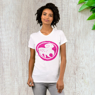 Aries Zodiac Symbol Grunge Pink Ram Astrologie T-Shirt