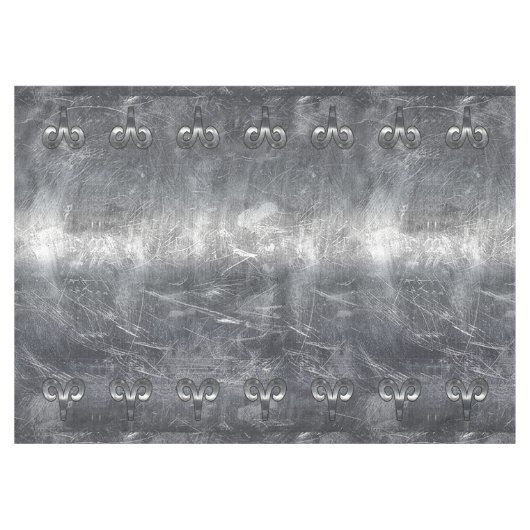 Aries Zodiac Symbol in Grunge Distressed Style Tischdecke (Vorderseite (Horizontal))