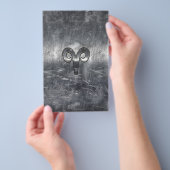 Aries Zodiac Symbol in Silver Distressed Style Flyer (Handgriff)
