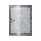 Aries Zodiac Symbol in Silver Distressed Style Notizblock (Rotiert)