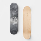 Aries Zodiac Symbol in Silver Distressed Style Skateboard (Vorderseite)