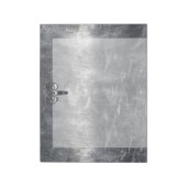 Aries Zodiac Symbol in Silver Steel Style Notizblock (Rotiert)