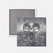 Aries Zodiac Symbol Industrial Style Magnet (Vorderseite/Rückseite)