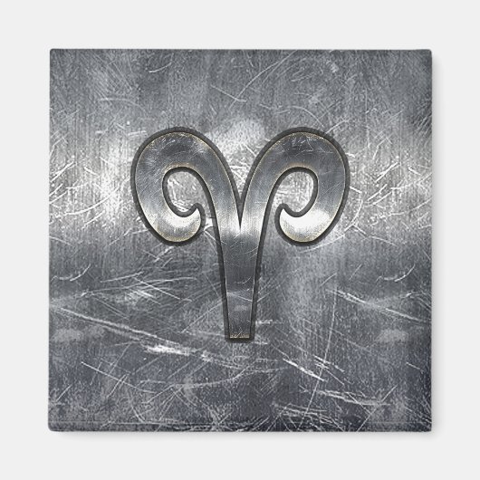 Aries Zodiac Symbol Industrial Style Magnet (Vorne)
