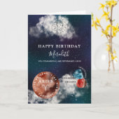 Aries Zodiac Symbol Personalisiert Geburtstag Karte (Gelbe Blume)