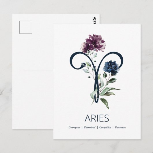 Aries Zodiac Symbol Postkarte (Vorne/Hinten)