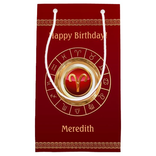 Aries Zodiac Symbol Small Gift Bag Kleine Geschenktüte (Vorderseite)