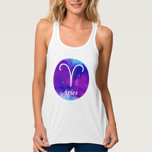 Aries Zodiac Symbol Space Nebula Tank Top (Vorderseite)