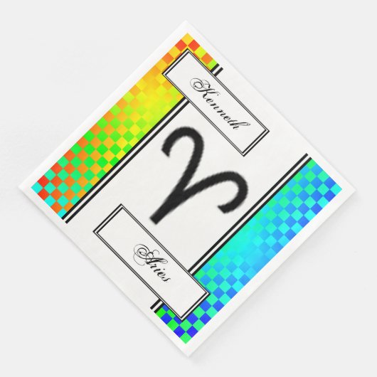 Aries Zodiac Symbol Standard von Kenneth Yoncich Serviette (Ecke)