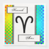 Aries Zodiac Symbol Standard von Kenneth Yoncich Serviette (Vorderseite)