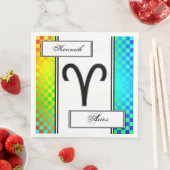 Aries Zodiac Symbol Standard von Kenneth Yoncich Serviette (Beispiel)