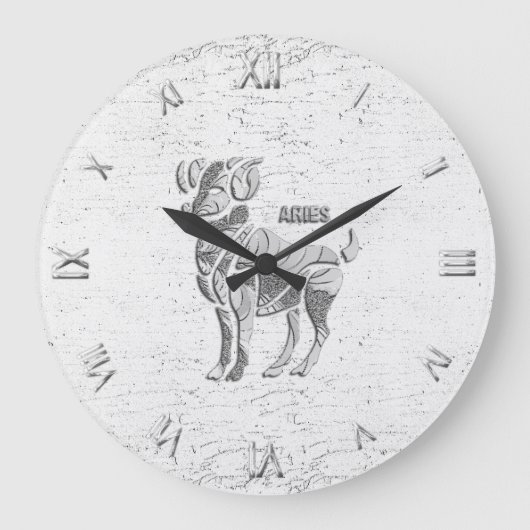 Aries Zodiac Symbol Wall Clock Round oder Square Große Wanduhr (Vorderseite)