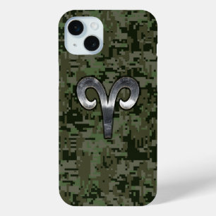 Aries Zodiac Symbol Woodland Digital Camouflage Case-Mate iPhone Hülle