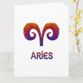 Aries Zodiac / Tarjeta Aries Karte (Gelbe Blume)