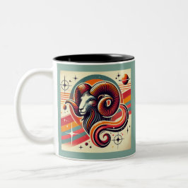 Aries Zodiac-Tasse mit fett gefärbten Farben Zweifarbige Tasse