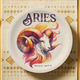 Aries Zodiac Themed Geburtstagsparty Pappteller