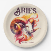 Aries Zodiac Themed Geburtstagsparty Pappteller (Vorderseite)