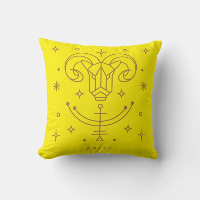 Aries Zodiac Throw Pillow Kissen (Vorderseite)