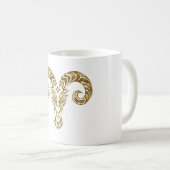 Aries Zodiac - Tribal Gold Kaffeetasse (VorderseiteRechts)