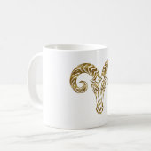 Aries Zodiac - Tribal Gold Kaffeetasse (Vorderseite Links)