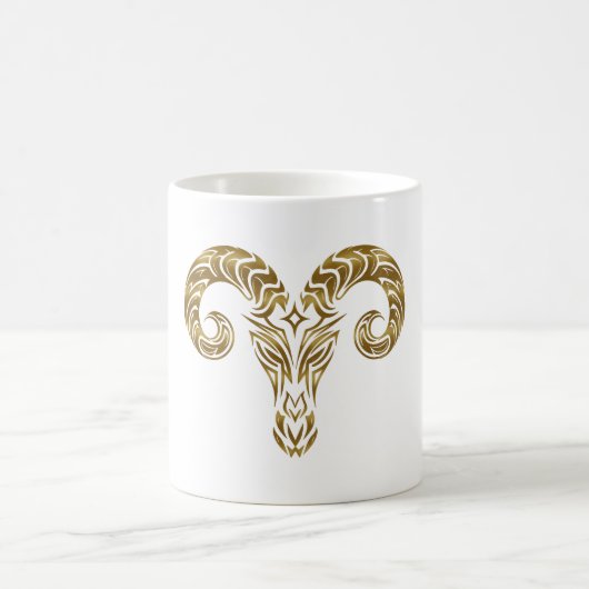 Aries Zodiac - Tribal Gold Kaffeetasse (Mittel)