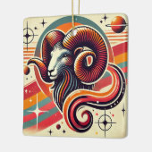 Aries Zodiac Weihnachtsschmuck Retro Design (Links)