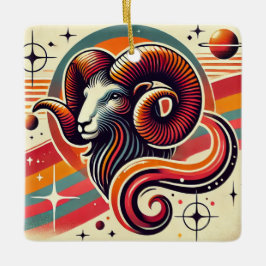 Aries Zodiac Weihnachtsschmuck Retro Design