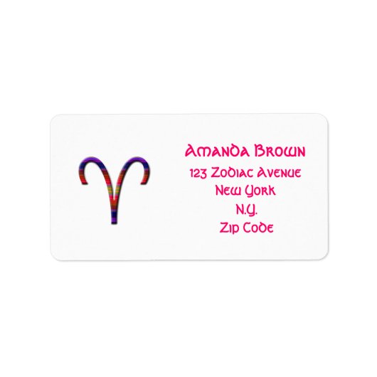 Aries-Zodiac-Zeichen Adressaufkleber (Vorne)