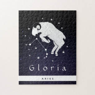 Aries Zodiac-Zeichen-Horoskop Symbol Name Kosmisch Puzzle