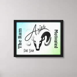 Aries Zodiac Zeichen und Symbol Gerahmt Leinwanddruck