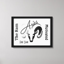 Aries Zodiac Zeichen und Symbol Gerahmt Leinwanddruck
