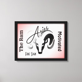 Aries Zodiac Zeichen und Symbol Gerahmt Leinwanddruck